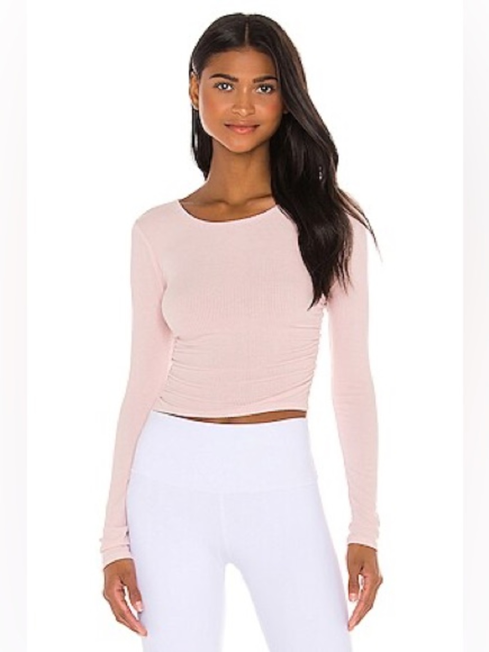 Alo Gather Long Sleeve Top in Pink Mauve
